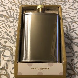 Stainless Steel Flask with Gold Cap